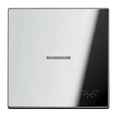 JUNG GCR 2990 KO5 L schakelwip met lichtsymbool en controlevenster LS990 glanzend chroom