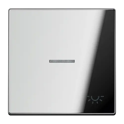 JUNG GCR 2990 KO5 L schakelwip met lichtsymbool en controlevenster LS990 glanzend chroom