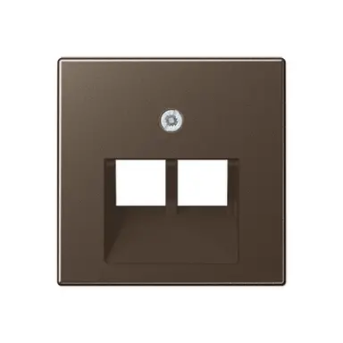 JUNG A 569-2 BFPLUA MO centraalplaat 2-voudig tbv RJ45 wandcontactdoos A-range mokka