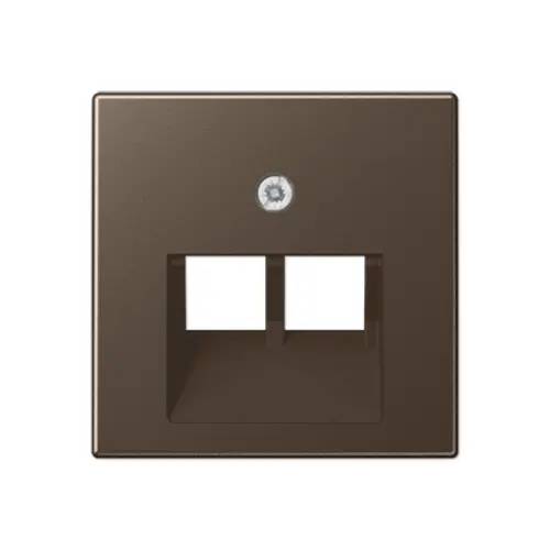 JUNG A 569-2 BFPLUA MO centraalplaat 2-voudig tbv RJ45 wandcontactdoos A-range mokka