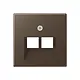 JUNG A 569-2 BFPLUA MO centraalplaat 2-voudig tbv RJ45 wandcontactdoos A-range mokka