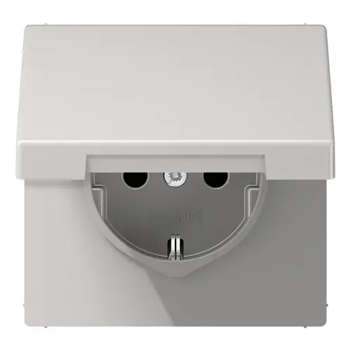 JUNG LS 1520 NKIKL LG wandcontactdoos randaarde Safety+ klapdeksel LS990 lichtgrijs