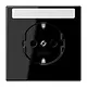 JUNG LS 1520 NKINA SW wandcontactdoos randaarde tekstvenster Safety+ LS990 zwart glans