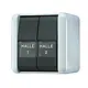 JUNG 835 NAW drukcontact 2-voudig 2 maakcontact met tekstvensters opbouw IP44 WG800