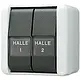 JUNG 839 NAW drukcontact 2-voudig 2 wisselcontact met tekstvensters opbouw IP44 WG800