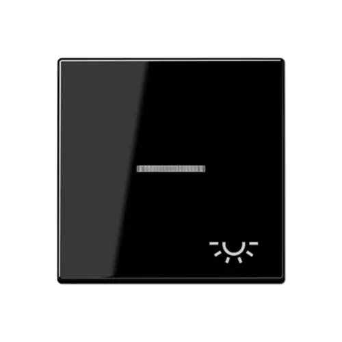 JUNG A 590 KO5 L SW schakelwip met lichtsymbool en controlevenster A-range zwart glans