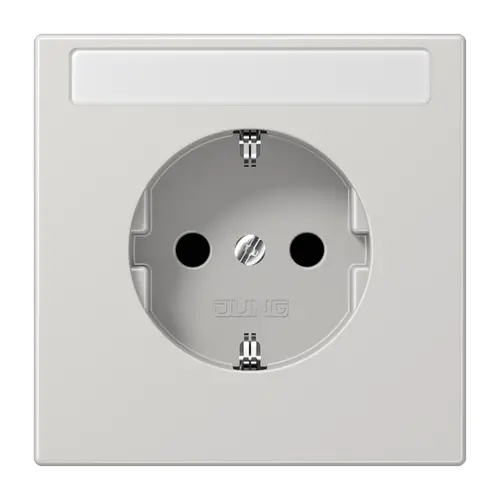 JUNG LS 1520 NKINA LG wandcontactdoos randaarde tekstvenster Safety+ LS990 lichtgrijs