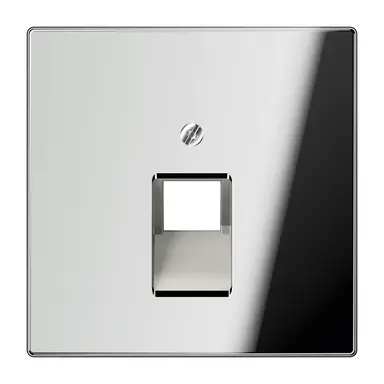 JUNG GCR 2969-1 UA centraalplaat 1-voudig tbv RJ45 wandcontactdoos LS990 glanzend chroom