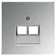 JUNG GCR 2969-2 UA centraalplaat 2-voudig tbv RJ45 wandcontactdoos LS990 glanzend chroom