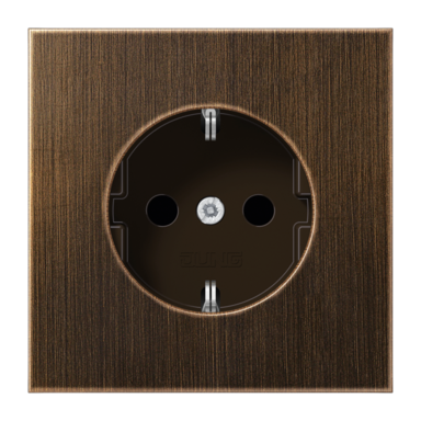 JUNG ME 1520 NKI AT wandcontactdoos randaarde Safety+ LS990 messing antiek