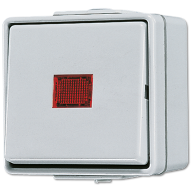 JUNG 606 KOW wisselschakelaar met controleverlichting 10A met onderbak IP44 WG600
