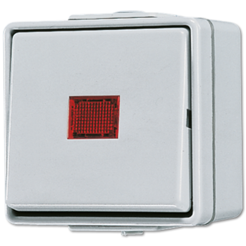 JUNG 606 KOW wisselschakelaar met controleverlichting 10A met onderbak IP44 WG600