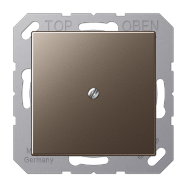 JUNG A 590 A MO centraalplaat met snoerinvoer en draagring A-range mokka