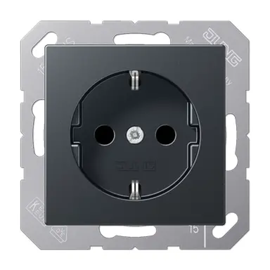 JUNG A 1520 NBFKI ANM wandcontactdoos randaarde Safety+ A-range antraciet mat