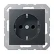 JUNG A 1520 NBFKI ANM wandcontactdoos randaarde Safety+ A-range antraciet mat