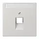 JUNG LS 969-1 NAUA LG centraalplaat 1-voudig met tekstvenster tbv RJ45 wandcontactdoos LS990 lichtgrijs