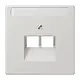 JUNG LS 969-2 NAUA LG centraalplaat 2-voudig met tekstvenster tbv RJ45 wandcontactdoos LS990 lichtgrijs