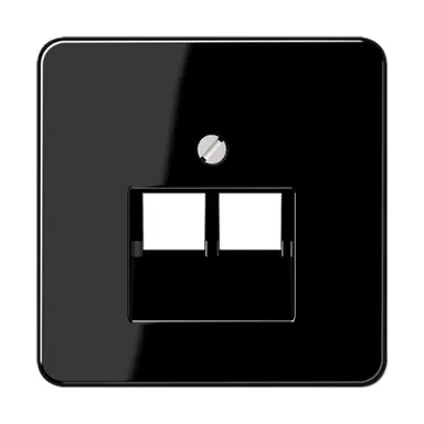 JUNG CD 569-2 UA SW centraalplaat 2-voudig tbv RJ45 wandcontactdoos CD500 zwart glans