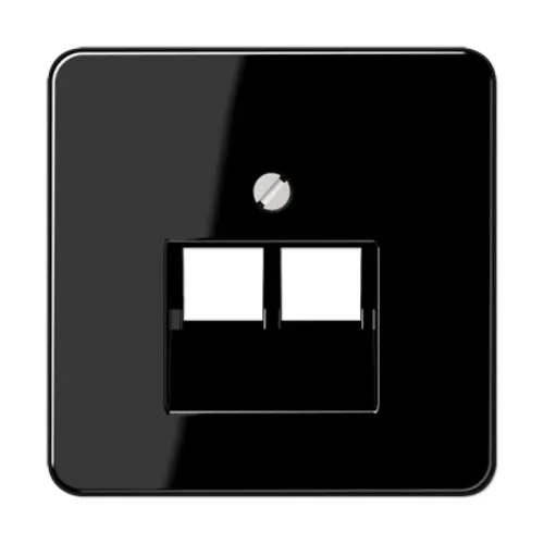 JUNG CD 569-2 UA SW centraalplaat 2-voudig tbv RJ45 wandcontactdoos CD500 zwart glans