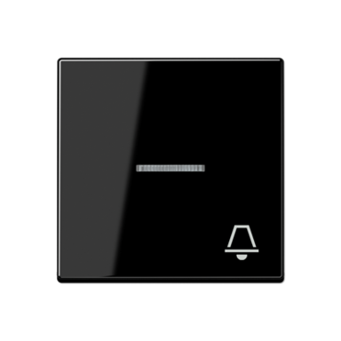JUNG A 590 KO5 K SW schakelwip met belsymbool controlevenster A-range zwart glans
