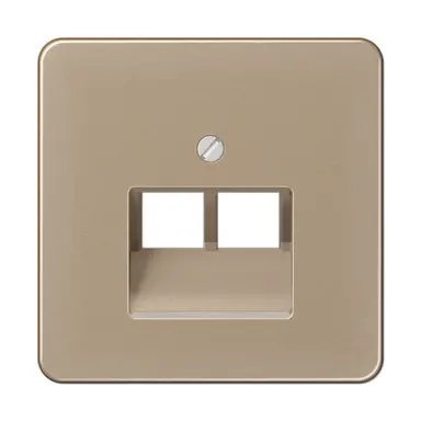 JUNG CD 569-2 UA GB centraalplaat 2-voudig tbv RJ45 wandcontactdoos CD500 goud brons