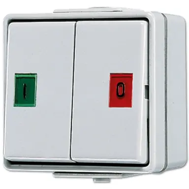 JUNG 639 W serie drukcontact met 2 wisselcontacten opbouw IP44 WG600