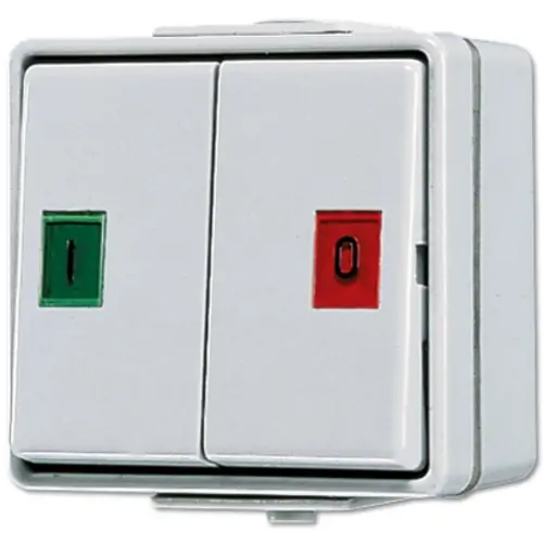 JUNG 639 W serie drukcontact met 2 wisselcontacten opbouw IP44 WG600