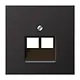 JUNG AL 2969-2 UA D centraalplaat 2-voudig tbv RJ45 wandcontactdoos LS990 dark gelakt aluminium