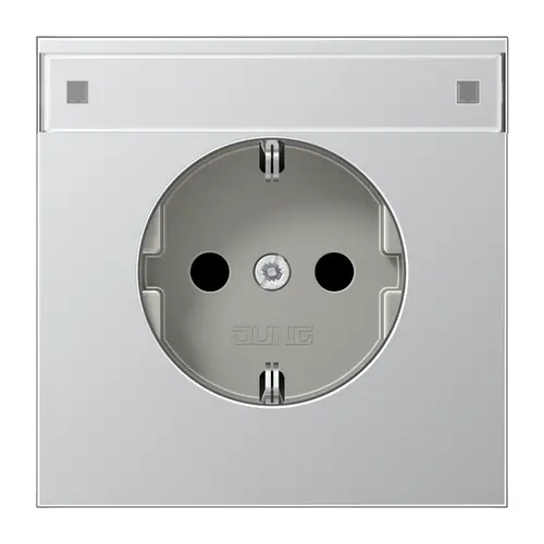 JUNG AL 1520 NKINA wandcontactdoos randaarde tekstvenster Safety+ LS990 aluminium