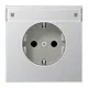 JUNG AL 1520 NKINA wandcontactdoos randaarde tekstvenster Safety+ LS990 aluminium