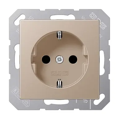 JUNG A 1520 NKI CH wandcontactdoos randaarde Safety+ A-range champagne