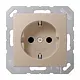 JUNG A 1520 NKI CH wandcontactdoos randaarde Safety+ A-range champagne