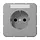 JUNG CD 1520 NNA GR wandcontactdoos randaarde tekstvenster CD500 grijs