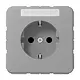 JUNG CD 1520 NNA GR wandcontactdoos randaarde tekstvenster CD500 grijs