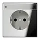 JUNG GCR 1520 NNA wandcontactdoos randaarde tekstvenster LS990 glanzend chroom