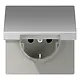JUNG AL 1520 NKIKL wandcontactdoos randaarde Safety+ klapdeksel LS990 aluminium