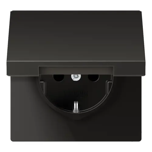 JUNG AL 1520 NKIKL AN wandcontactdoos randaarde Safety+ klapdeksel LS990 antraciet gelakt aluminium