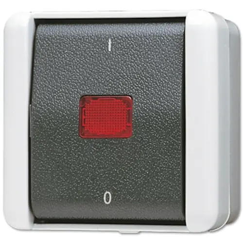 JUNG 803 KOW driepolige schakelaar met controlevenster opbouw IP44 WG800