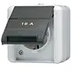 JUNG 820 KINAW wandcontactdoos randaarde Safety+ 16A 1-voudig tekstvenster opbouw IP44 WG800