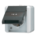 JUNG 820 NAW wandcontactdoos randaarde 16A 1-voudig tekstvenster opbouw IP44 horizontaal WG800