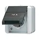 JUNG 820 NAW wandcontactdoos randaarde 16A 1-voudig tekstvenster opbouw IP44 horizontaal WG800