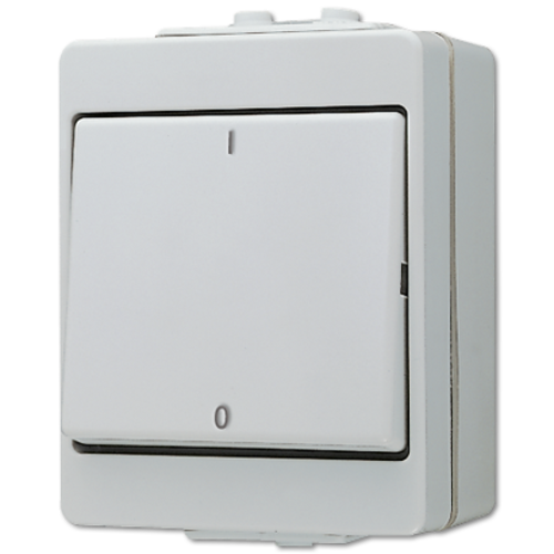 JUNG 603 W 3-polige schakelaar opbouw 16A met onderbak IP44 WG600
