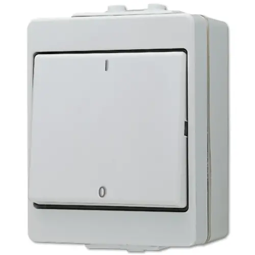 JUNG 603 W 3-polige schakelaar opbouw 16A met onderbak IP44 WG600
