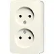 JUNG 6010 KI A opbouw wandcontactdoos 2-voudig zonder randaarde Safety+ AP600 creme