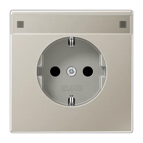 JUNG ES 1520 NNA wandcontactdoos randaarde tekstvenster LS990 edelstaal