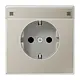 JUNG ES 1520 NNA wandcontactdoos randaarde tekstvenster LS990 edelstaal