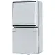 JUNG 671 W combinatie pulsdrukker/wandcontactdoos randaarde opbouw IP44 WG600