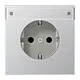 JUNG AL 1520 NNA wandcontactdoos randaarde tekstvenster LS990 aluminium