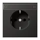 JUNG AL 1520 NNA AN wandcontactdoos randaarde tekstvenster LS990 antraciet gelakt aluminium