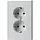 JUNG AL 5015-L wandcontactdoos 2-voudig randaarde voor ovale 1,5 inbouwdoos LS990 aluminium